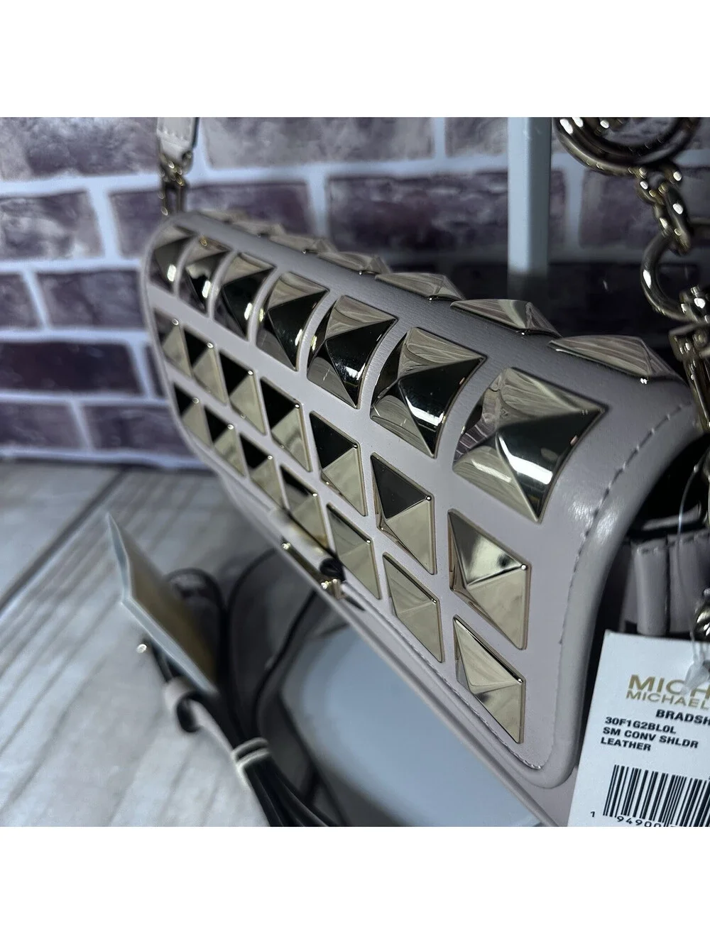 NWT Michael Kors BRADSHAW Studded Shoulder Convertible Bag Soft Pink ~ MK